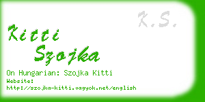 kitti szojka business card